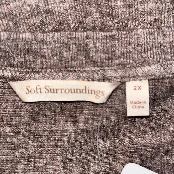 Soft Surroundings Clio Dress 2X Brown Heather Ribbed Knit Long Sleeve Maxi NWT - Picture 5 of 8